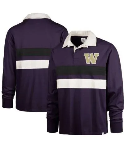 '47 Men's NCAA Washington Huskies Clubhouse Knox Thames Long Sleeve Rugby Polo