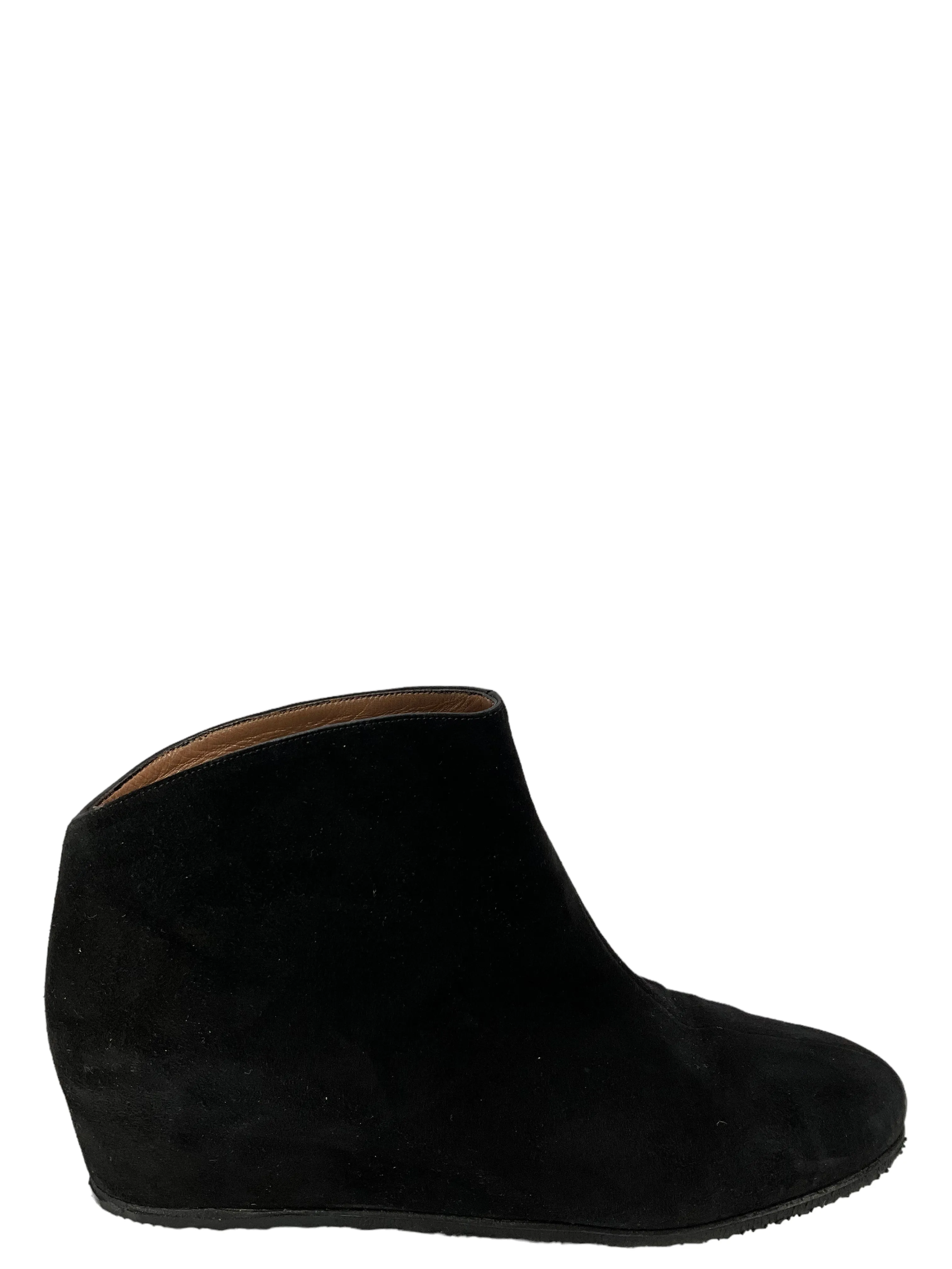 Alaia Black Suede Wedge Bootie Size 7.5