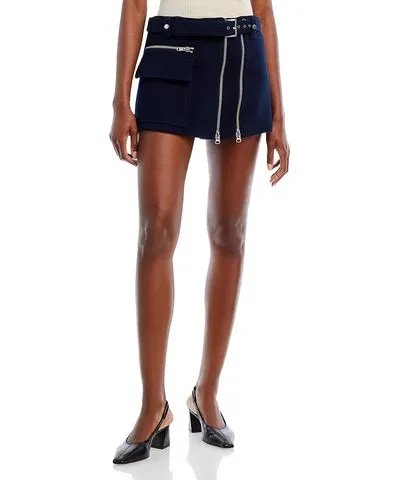 A.l.c. Womens Double Zipper Mini Mini Skirt