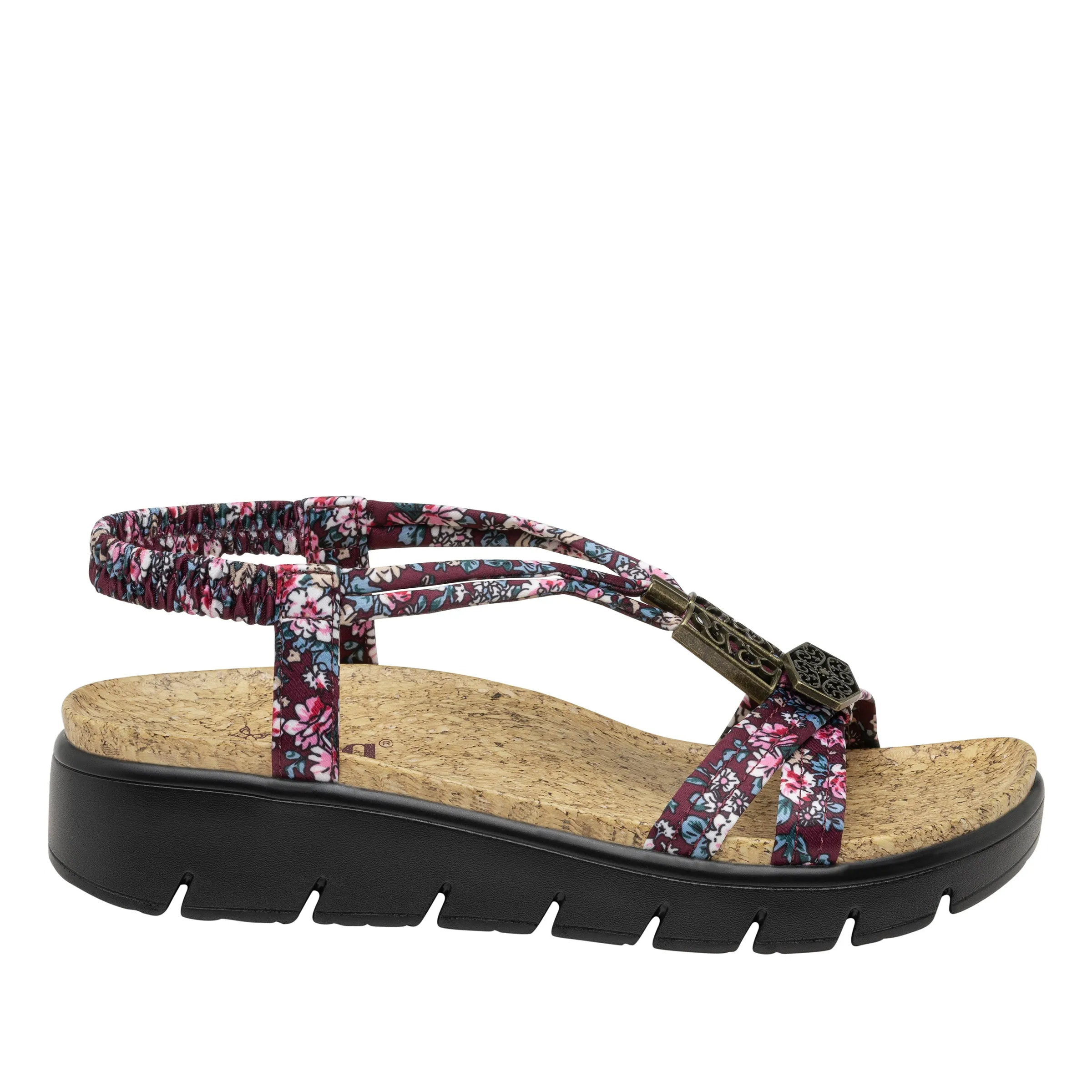 Alegria Womens Roz Charm Backstrap Sandal- Wine