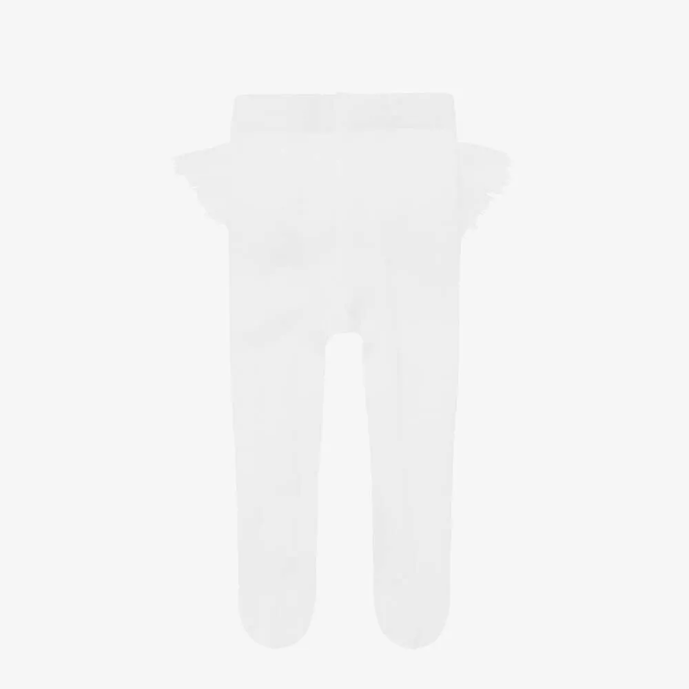 Baby Girls White Ruffle Tights