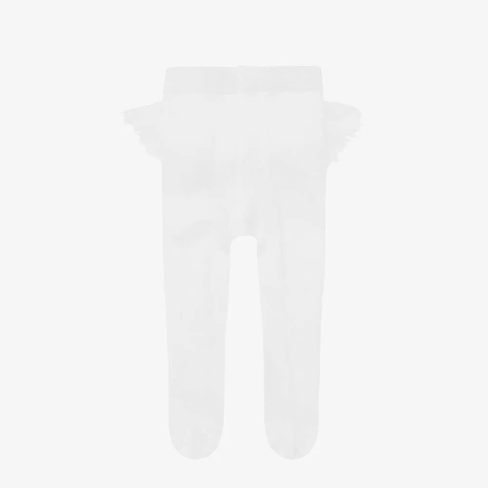 Baby Girls White Ruffle Tights