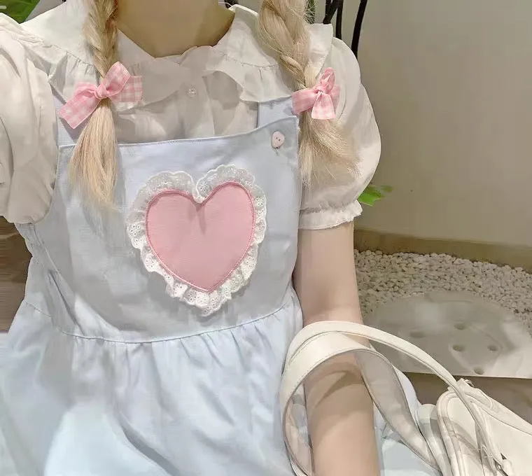 baby heart strap dress