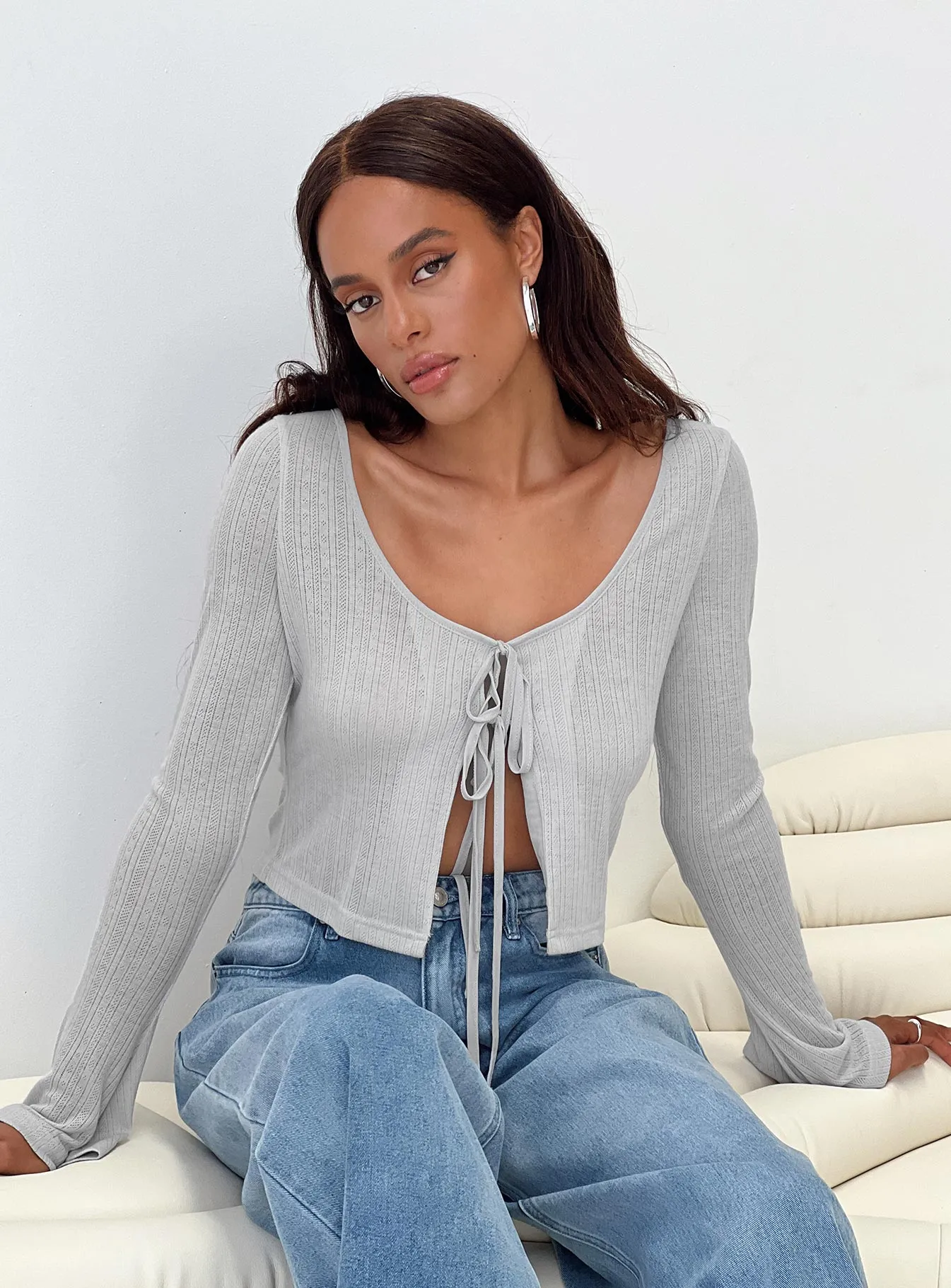 Barbaro Long Sleeve Top Grey