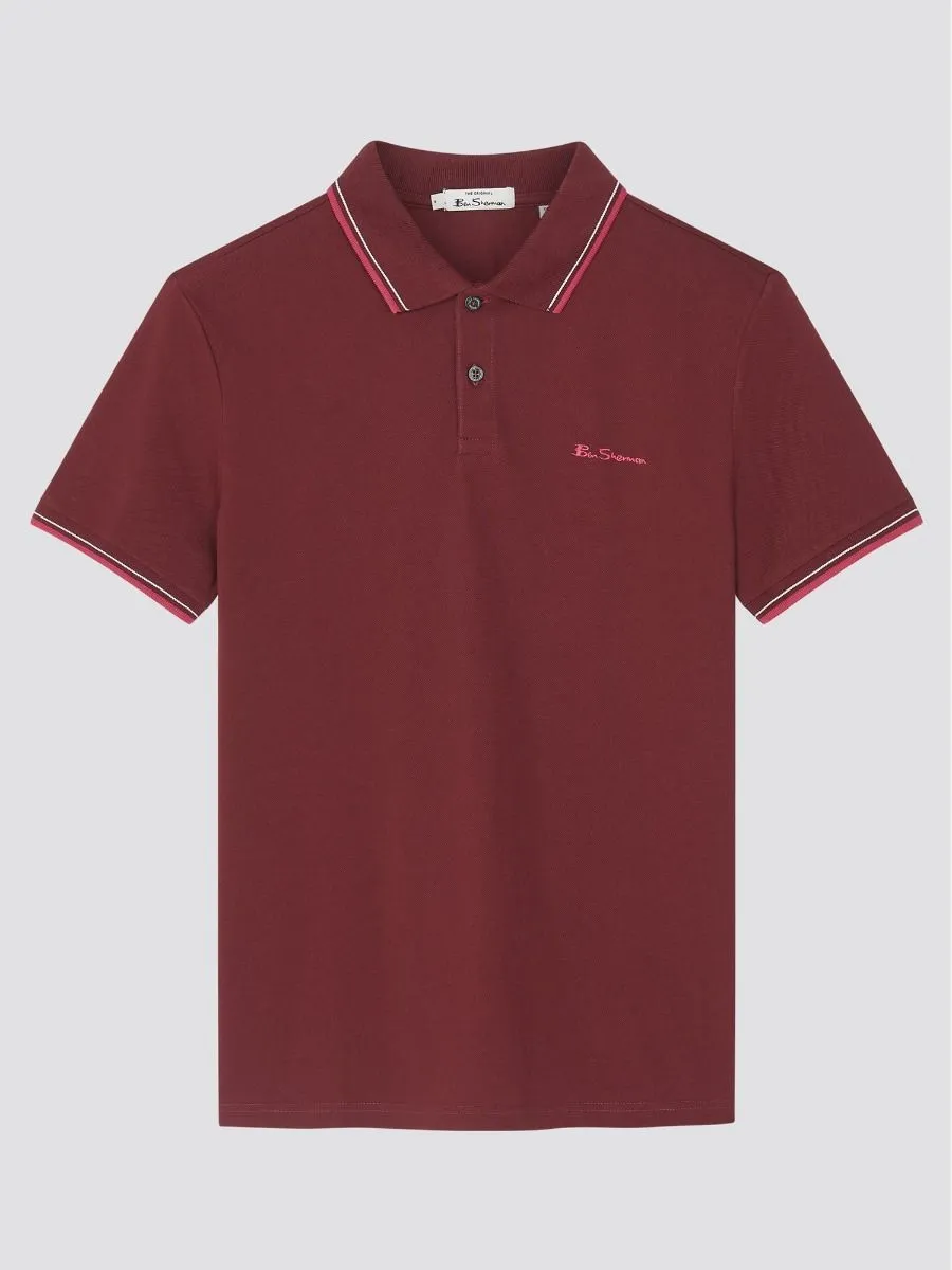 Ben Sherman Signature Pique Polo Shirt Wine