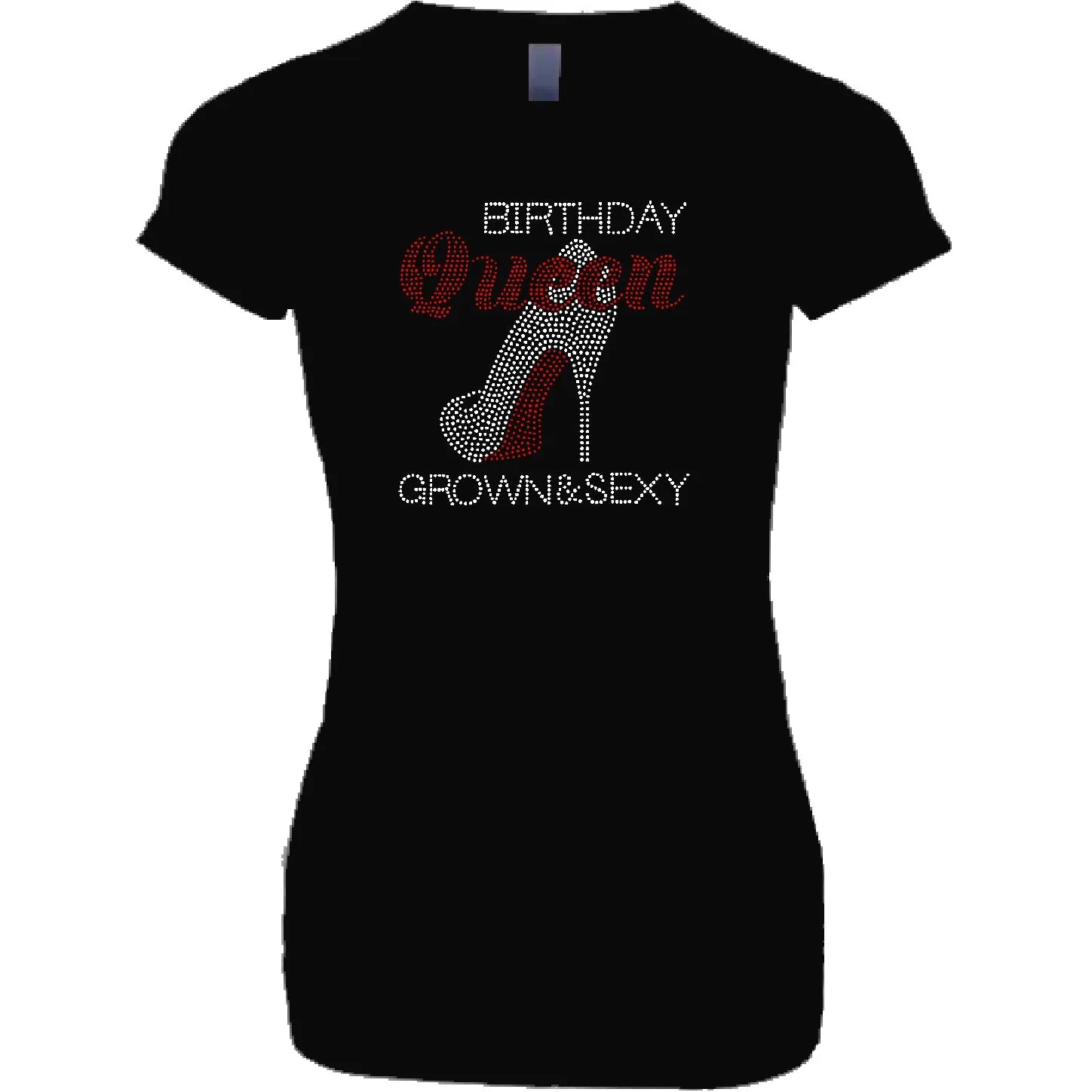 Birthday Queen Rhinestone Stiletto Shoe T Shirt