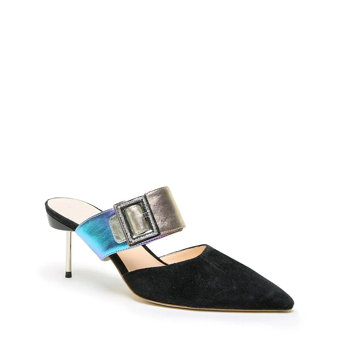 Black Suede Stiletto + Galaxy Grace Strap