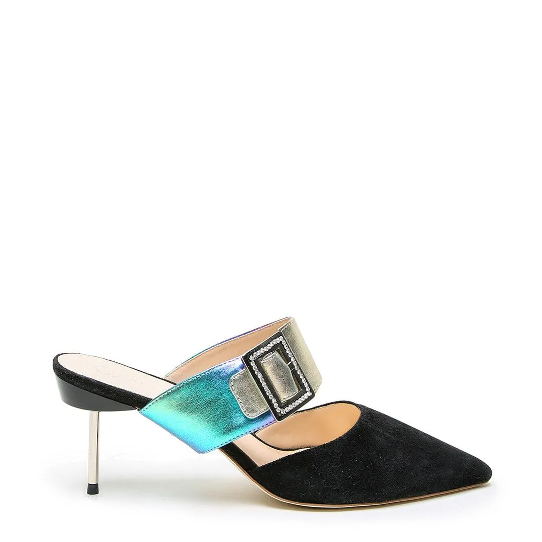 Black Suede Stiletto + Galaxy Grace Strap