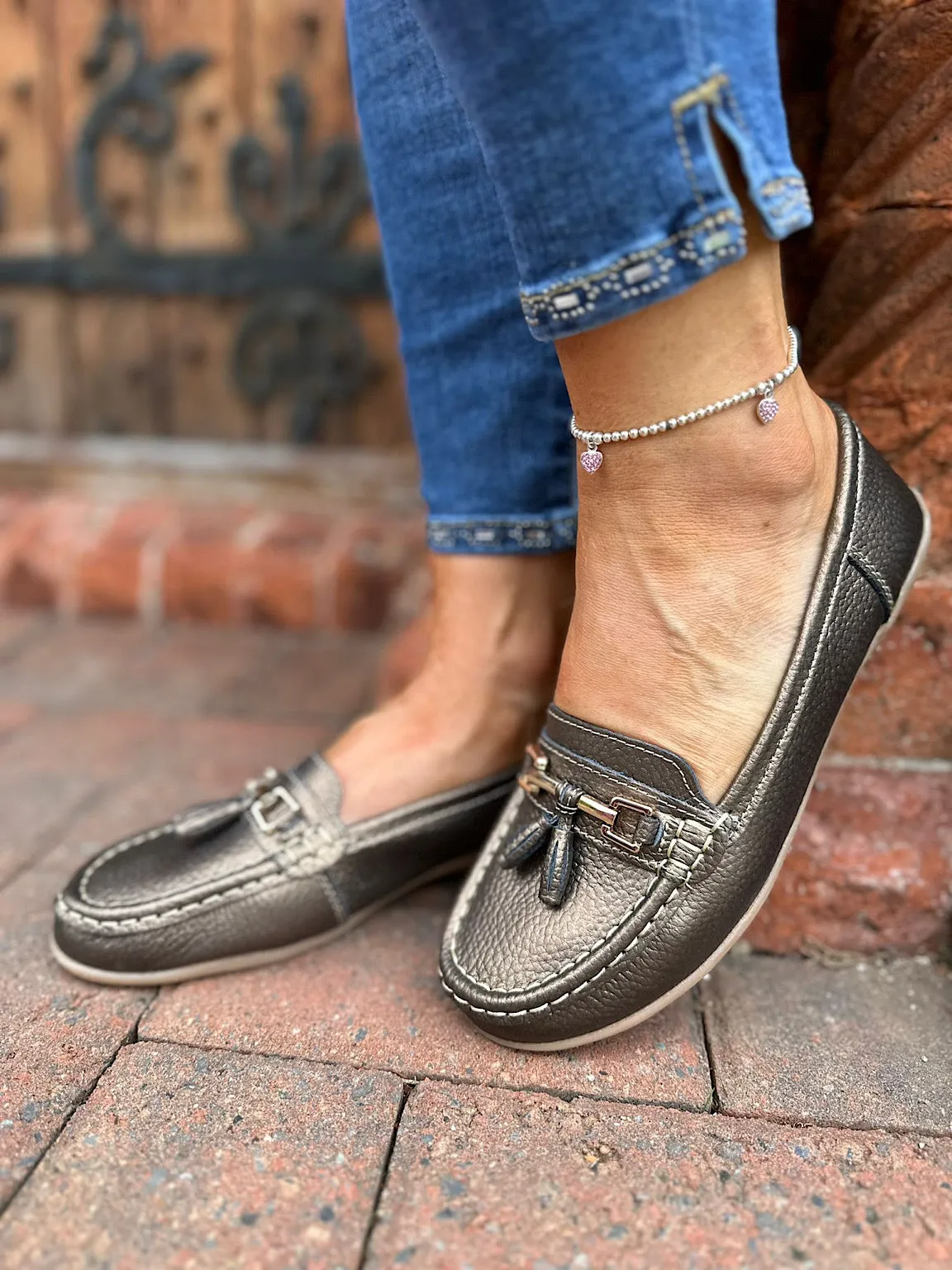 Bronze Leather Tassel Loafer