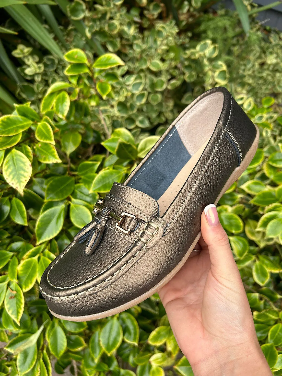 Bronze Leather Tassel Loafer