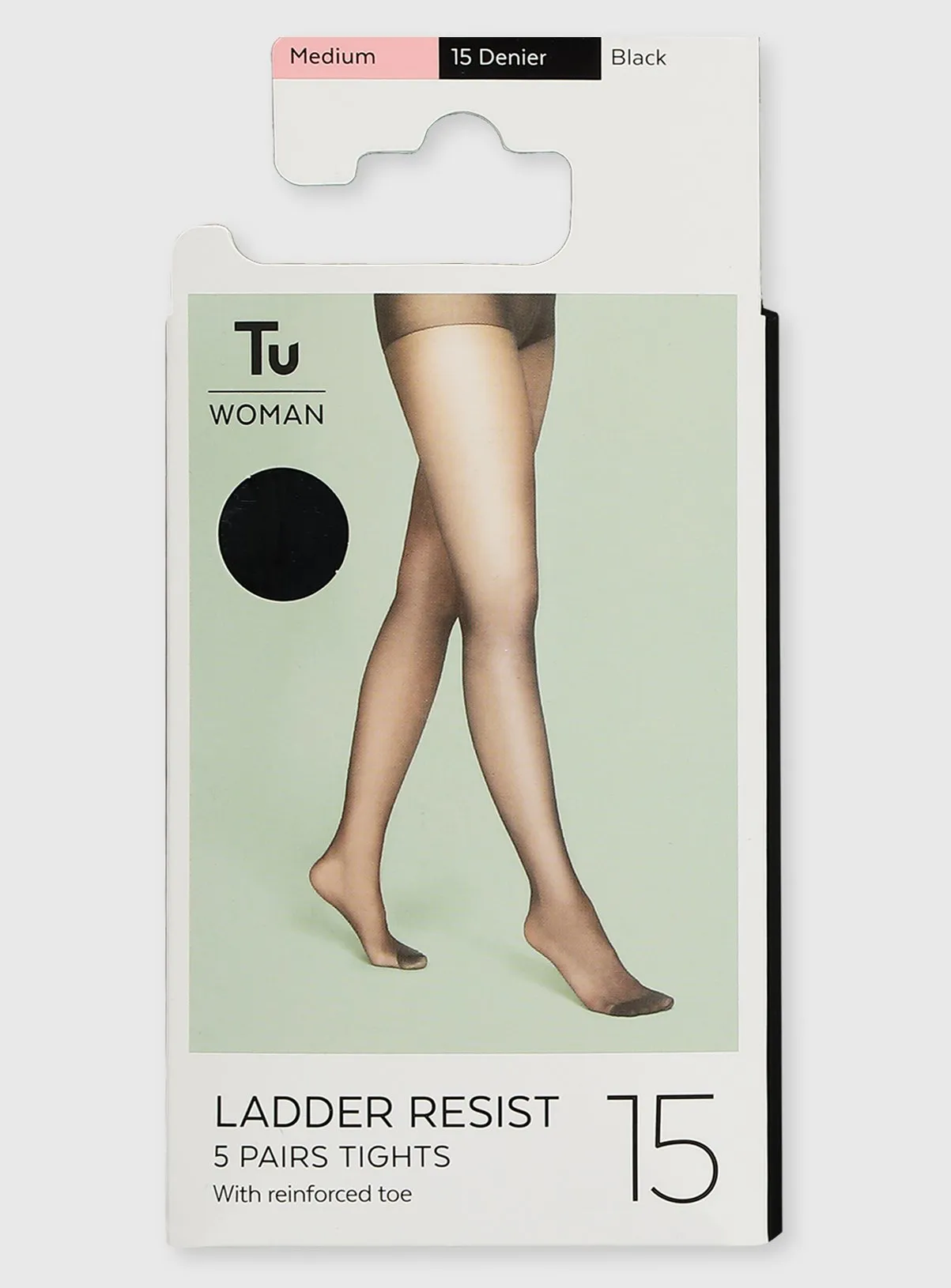 Buy Black 15 Denier Ladder Resistant Tights 5 Pack M | Tights | Tu