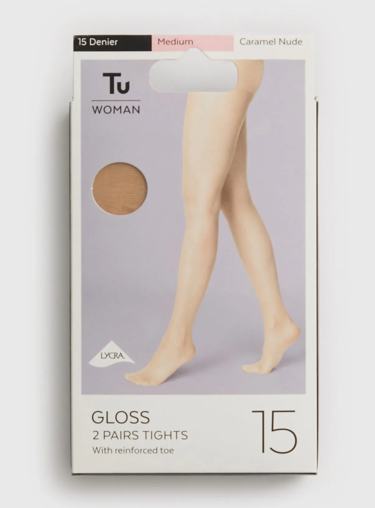 Buy Caramel Nude 15 Denier Gloss Tights 2 Pack M | Tights | Tu