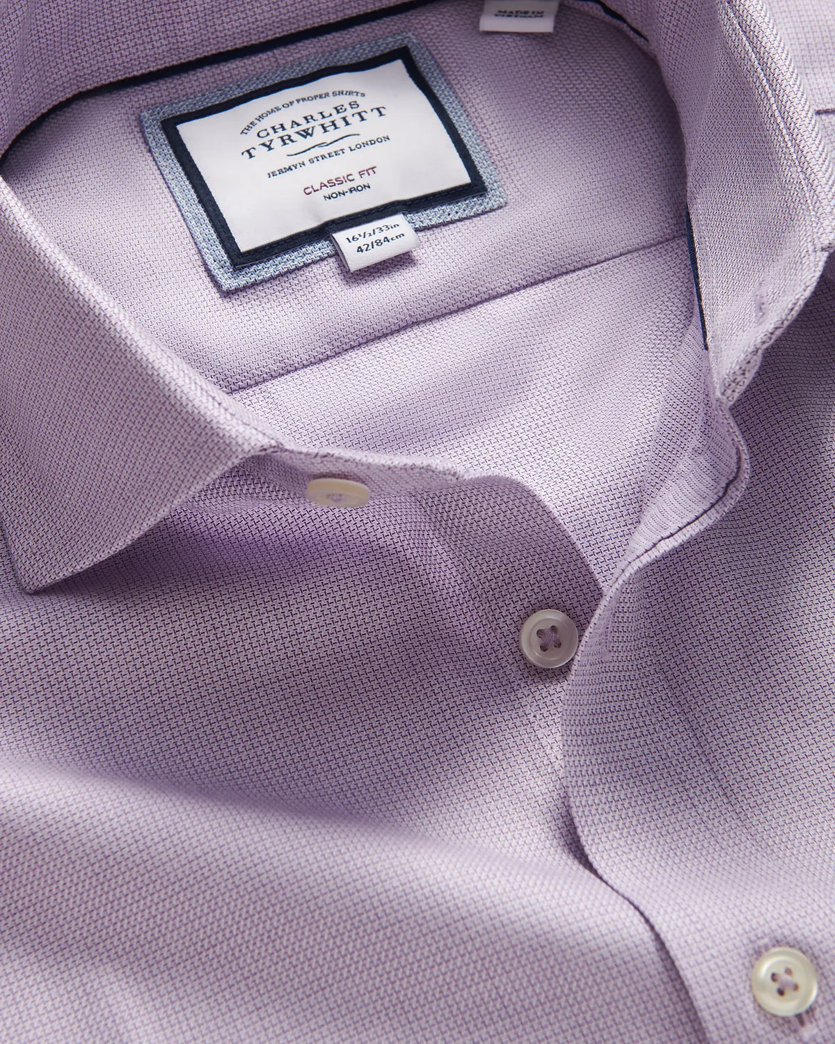 Charles Tyrwhitt Classic Fit Richmond Weave Shirt Purple