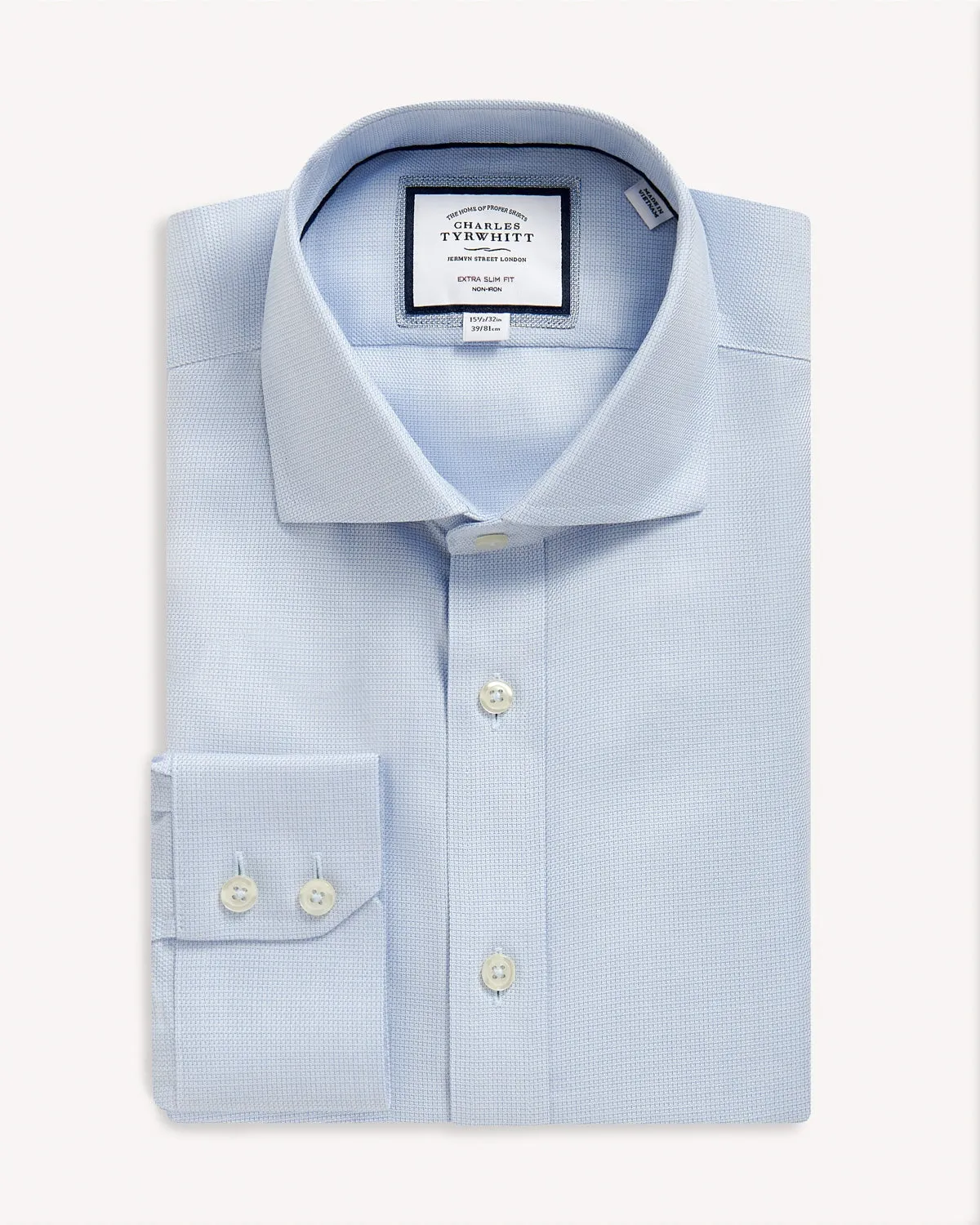 Charles Tyrwhitt Richmond Weave Extra Slim Shirt Sky Blue