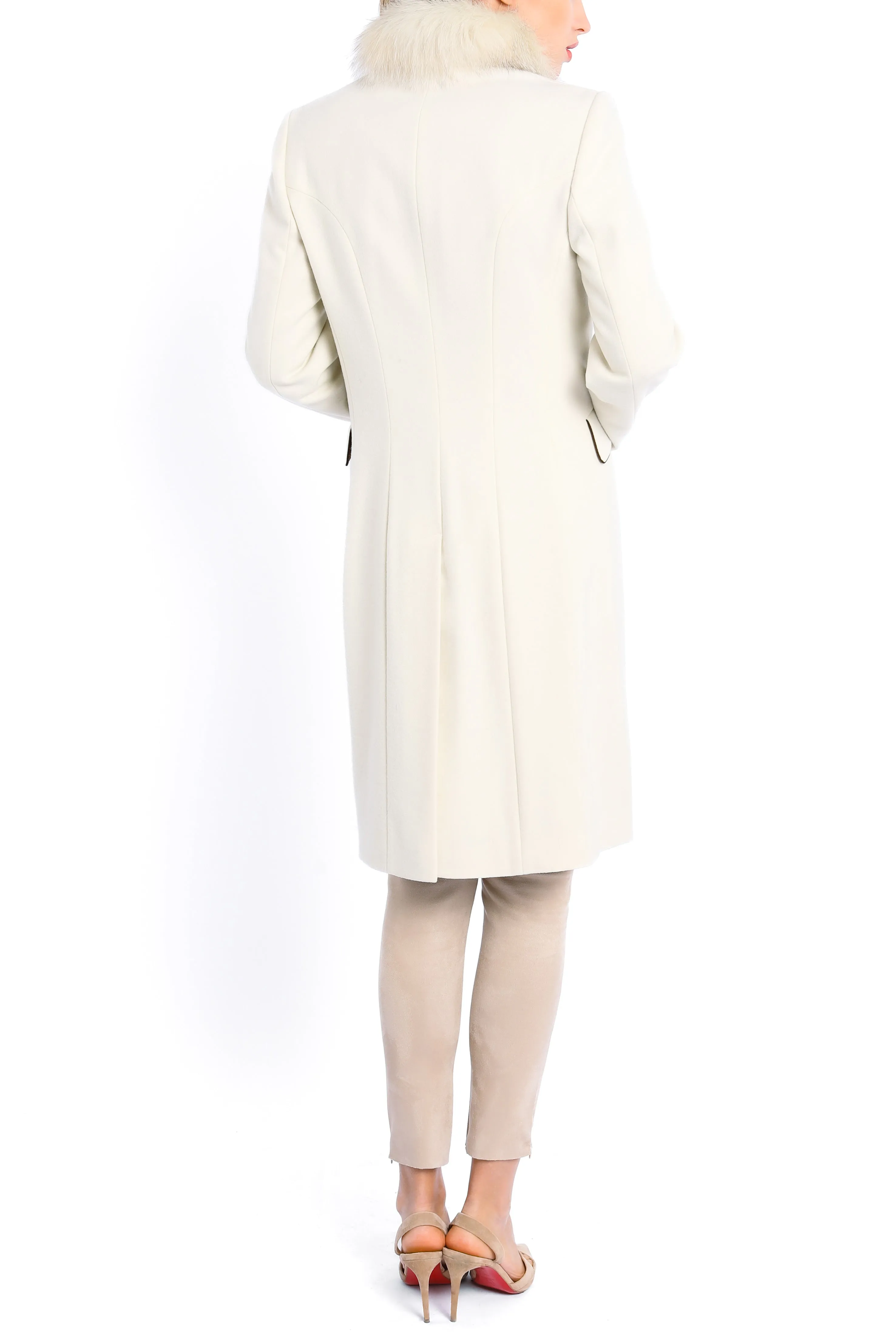 Coat from winter white merino loden