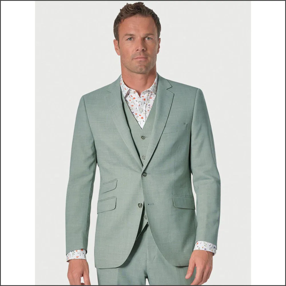 Constable Tailored Fit Sage Linen Mix Jacket from Brook Taverner-