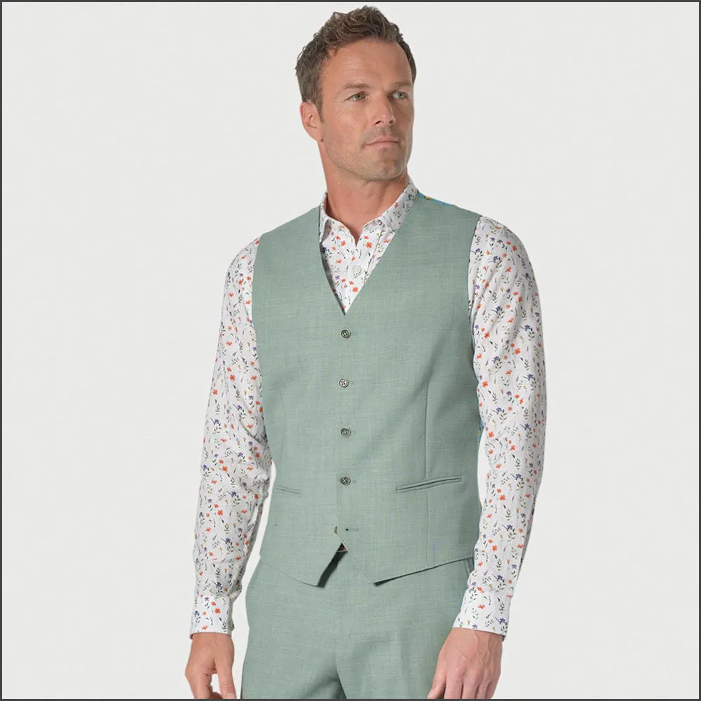 Constable Tailored Fit Sage Linen Mix Jacket from Brook Taverner-