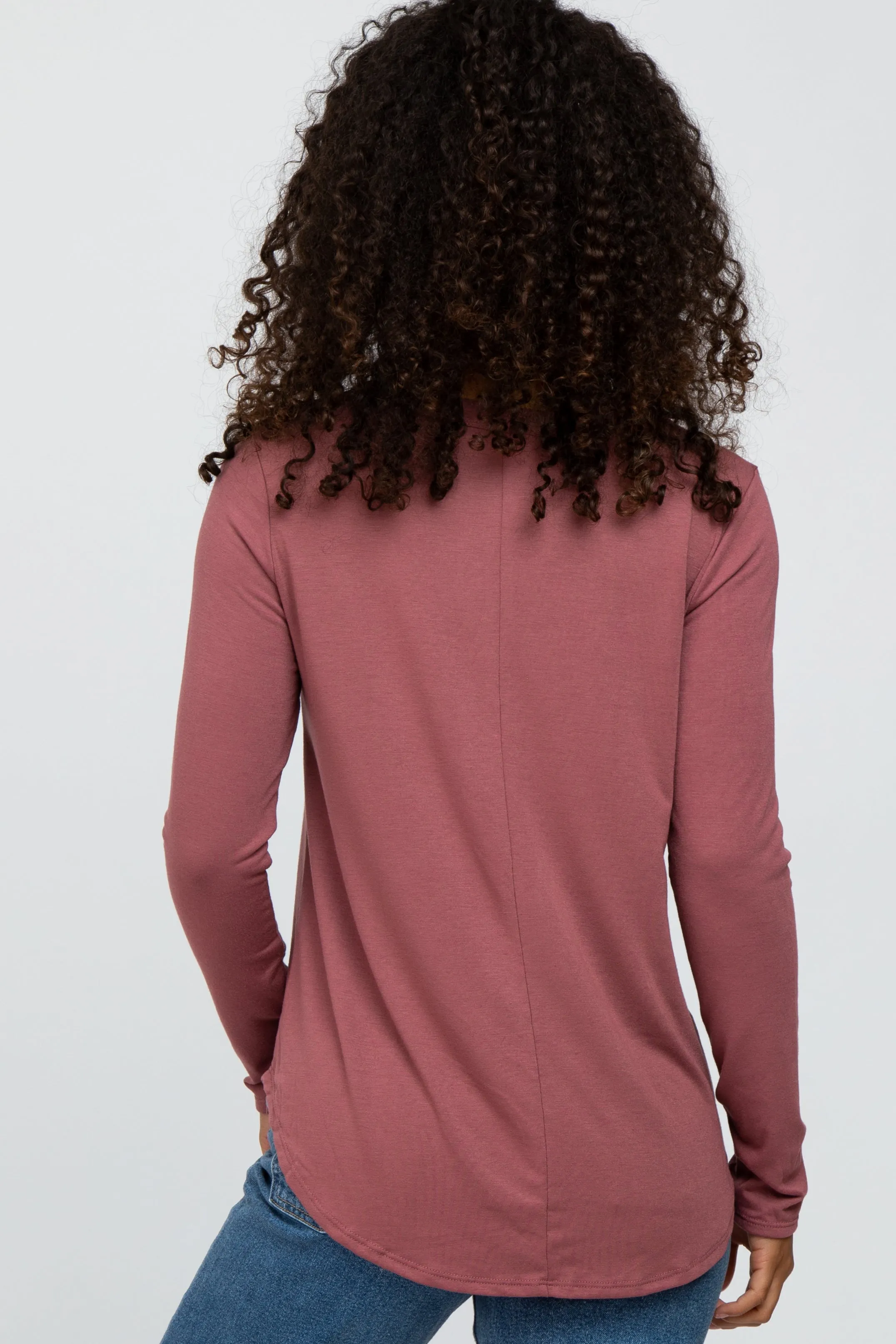 Dark Mauve Basic Long Sleeve Top