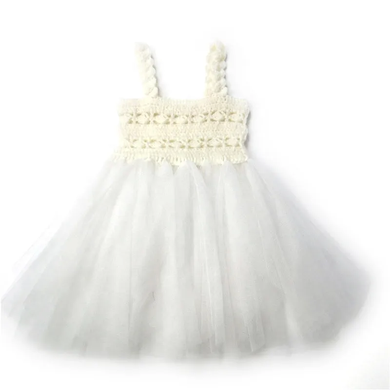 DOLLY by Le Petit Tom  CROCHET TUTU DRESS ALL EYES off-white