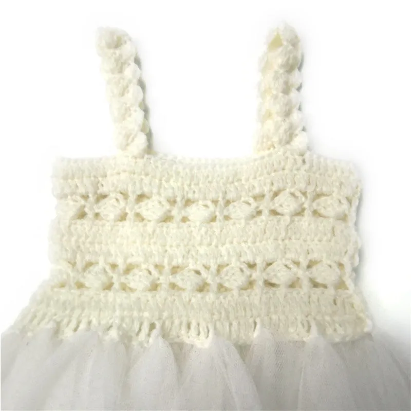 DOLLY by Le Petit Tom  CROCHET TUTU DRESS ALL EYES off-white