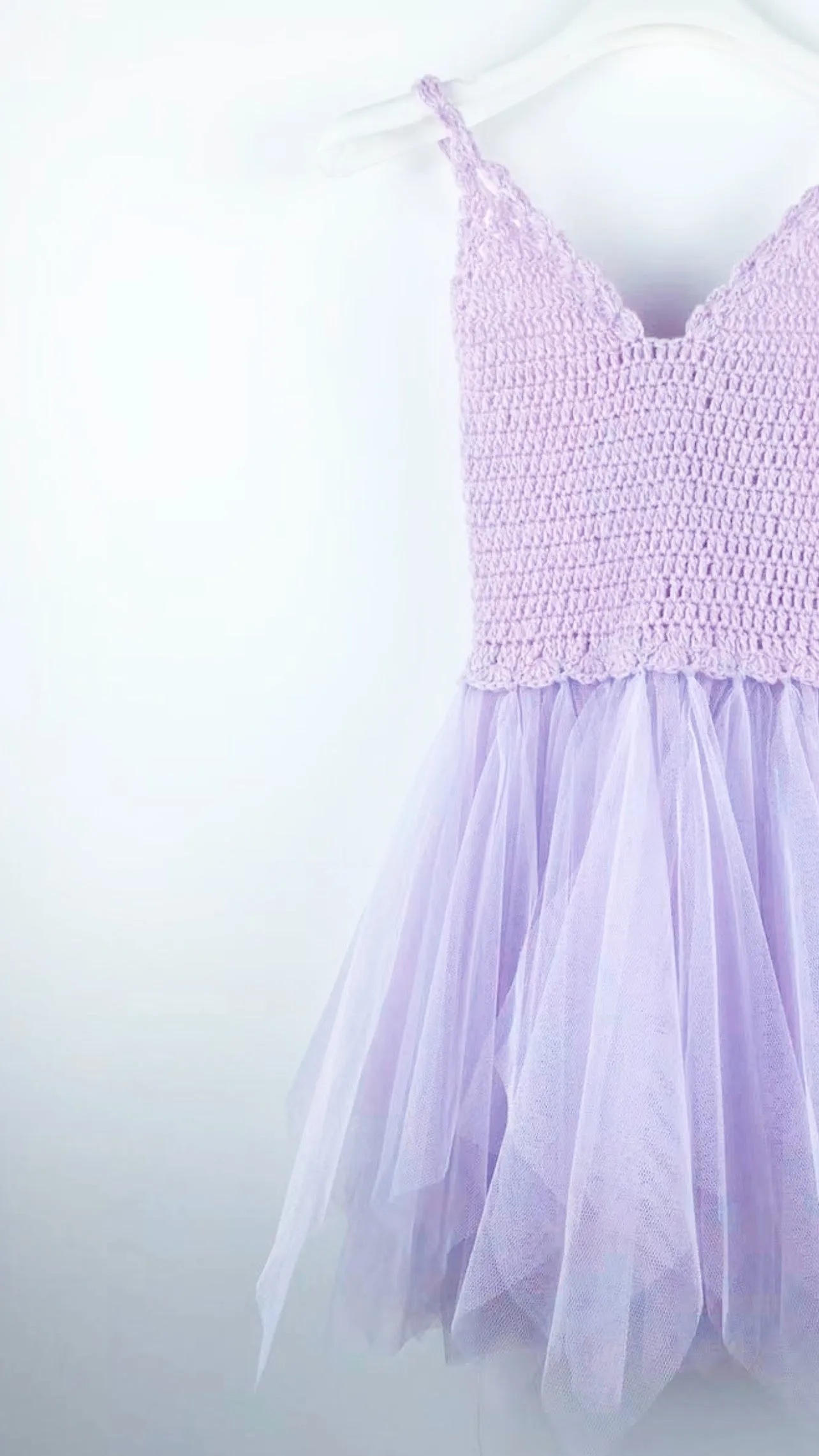 DOLLY by Le Petit Tom  CROCHET TUTU DRESS V-NECK lavender