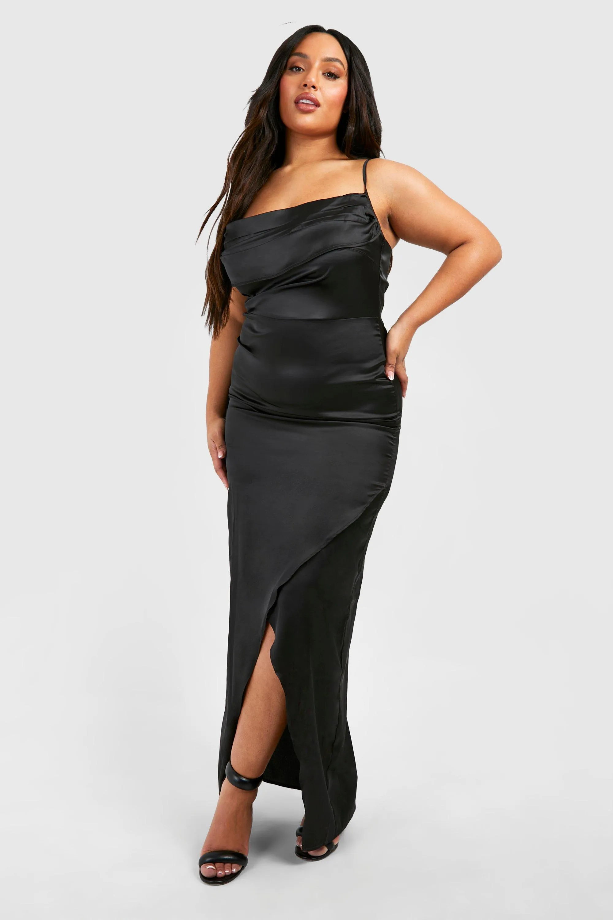 Dresses | Plus Cowl Neck Strappy Maxi Slip Dress | boohoo