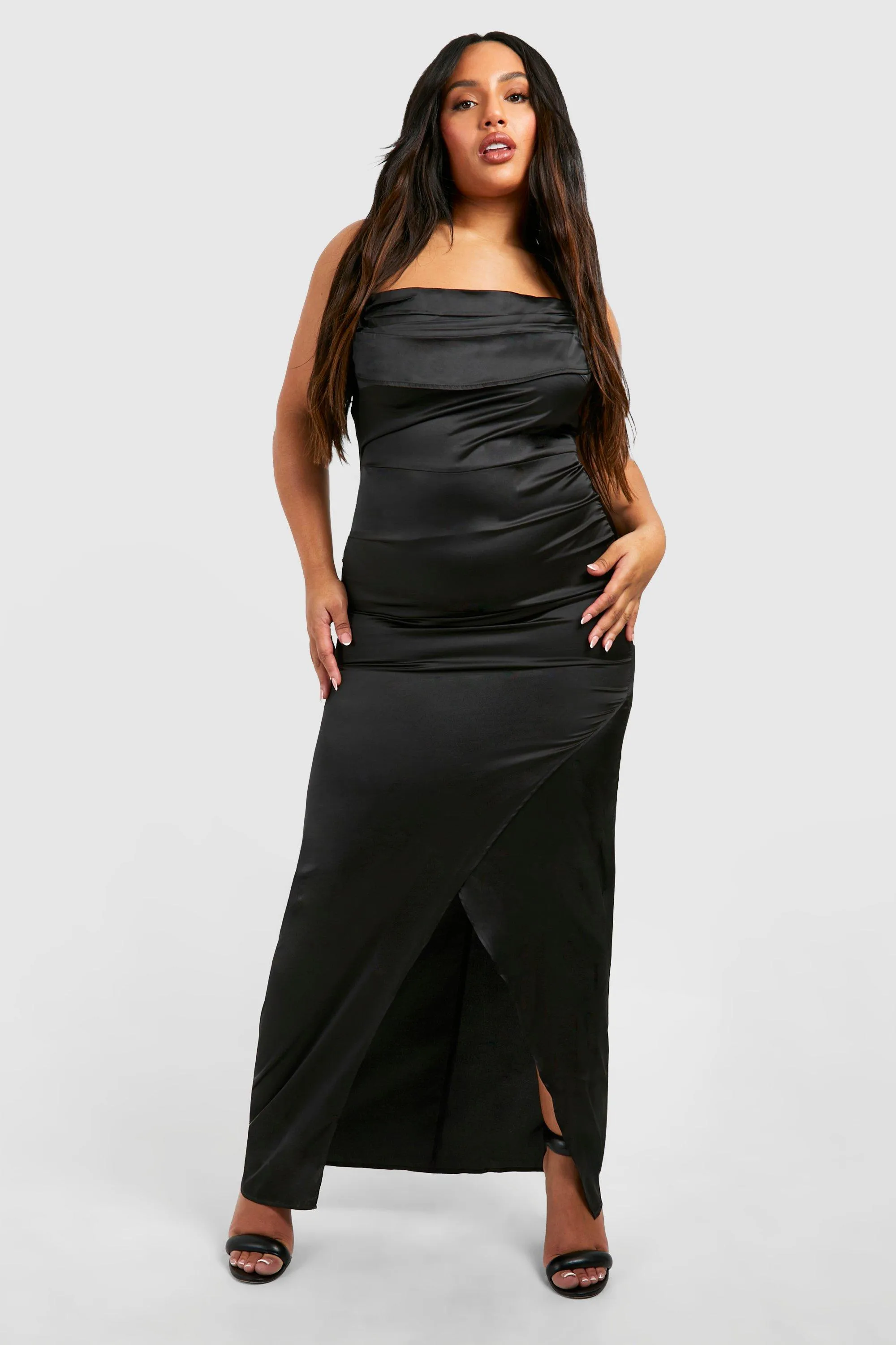 Dresses | Plus Cowl Neck Strappy Maxi Slip Dress | boohoo