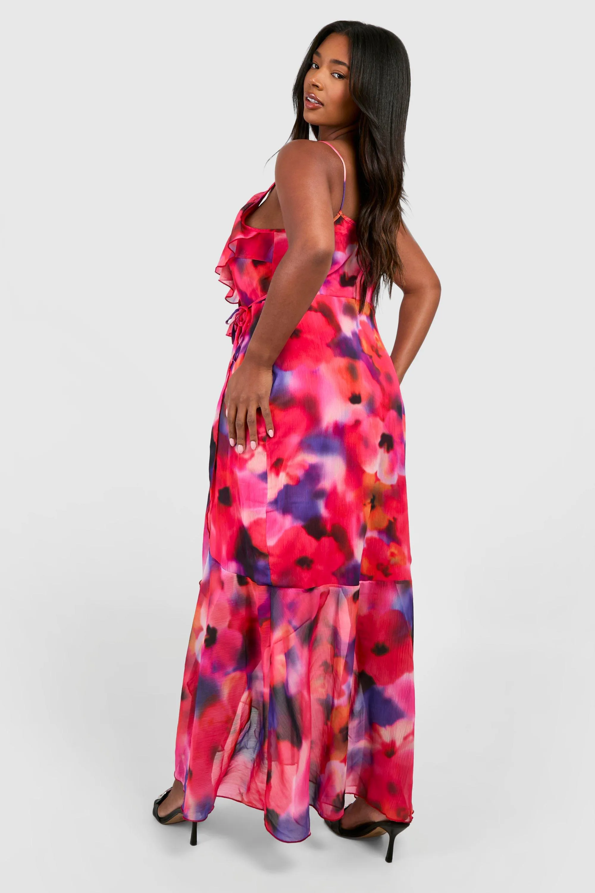 Dresses | Plus Floral Cold Shoulder Ruffle Maxi Dress | boohoo