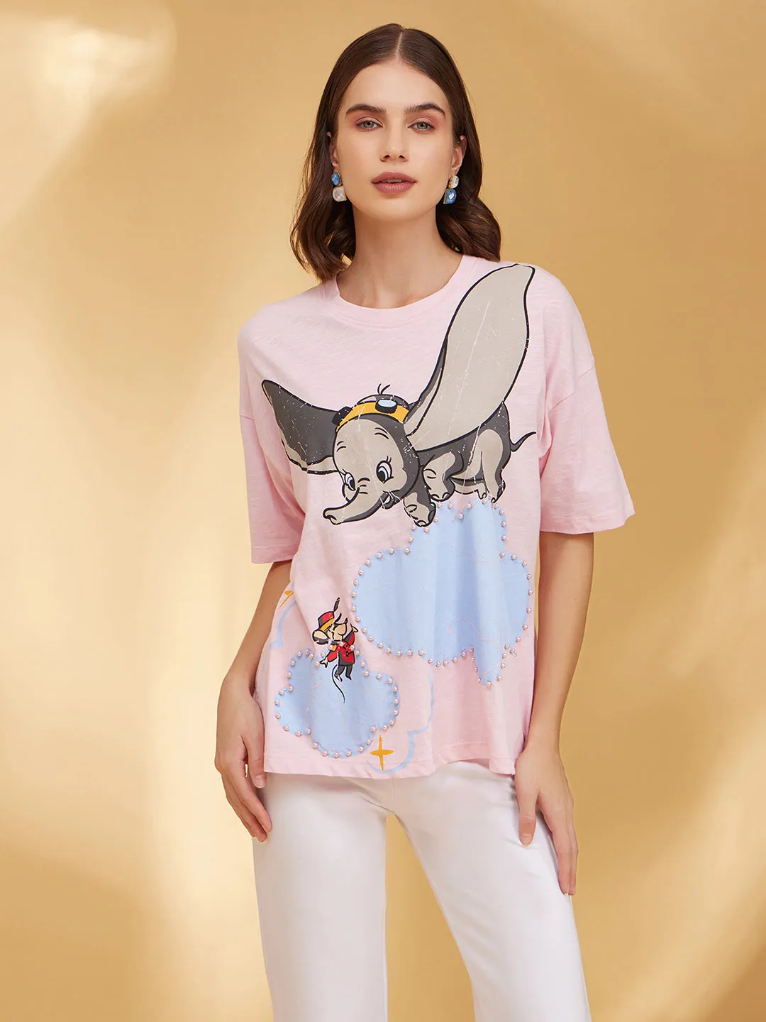 Dumbo  Disney Printed T-Shirt With Pearls