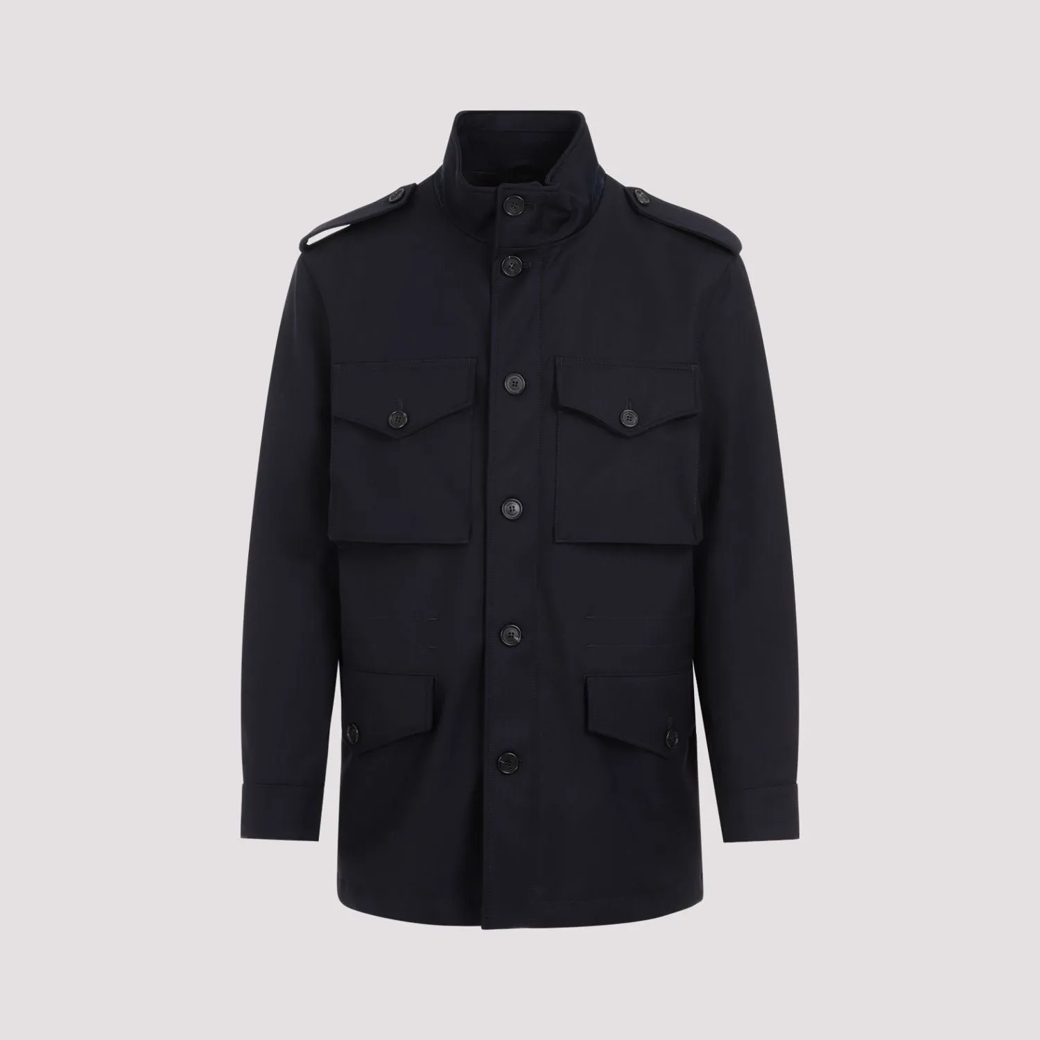 DUNHILL Blue Wool Field Jacket for Men