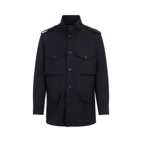 DUNHILL Blue Wool Field Jacket for Men