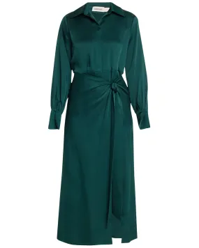 Emerald Samba Long Sleeve Draped Dress