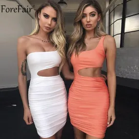 Forefair New One Shoulder Mini Bodycon Dress perfect For The Party Dresses