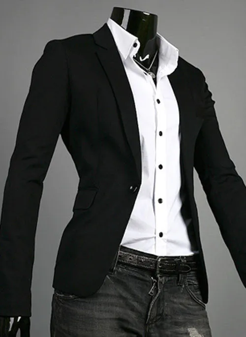 Goforward 5 Colors Men Casual One Button Suit Blazer Coat Jackets