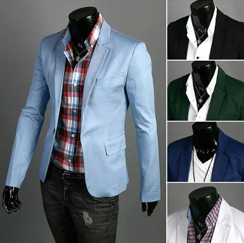 Goforward 5 Colors Men Casual One Button Suit Blazer Coat Jackets