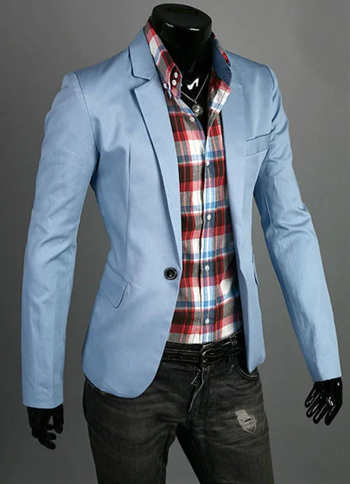 Goforward 5 Colors Men Casual One Button Suit Blazer Coat Jackets