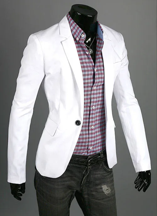 Goforward 5 Colors Men Casual One Button Suit Blazer Coat Jackets