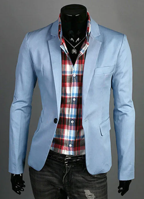 Goforward 5 Colors Men Casual One Button Suit Blazer Coat Jackets