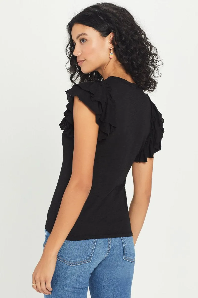 Goldie Sleeveless Double Ruffle Tee