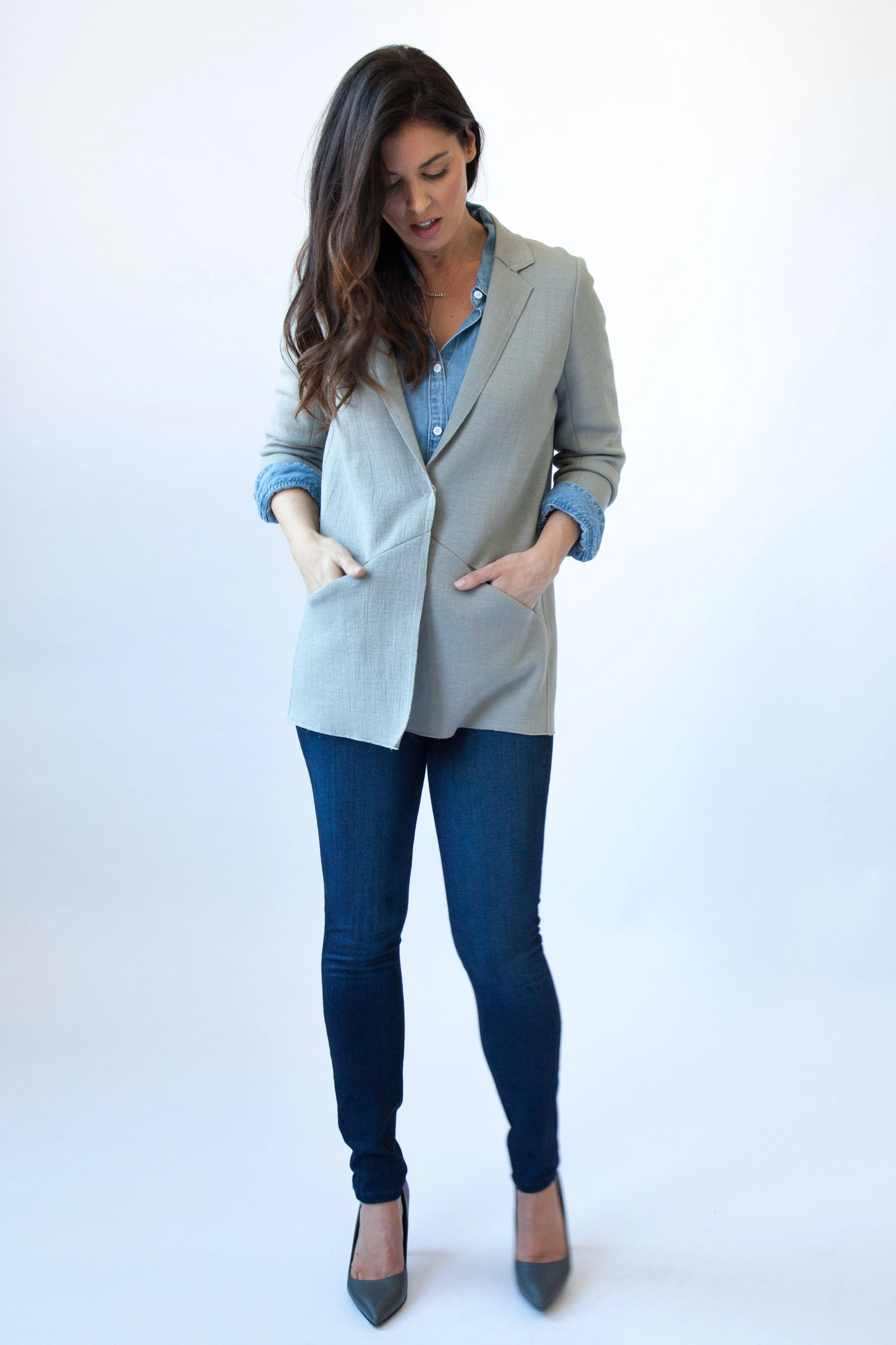 Greenwich Sweater Blazer - Neutral Grey