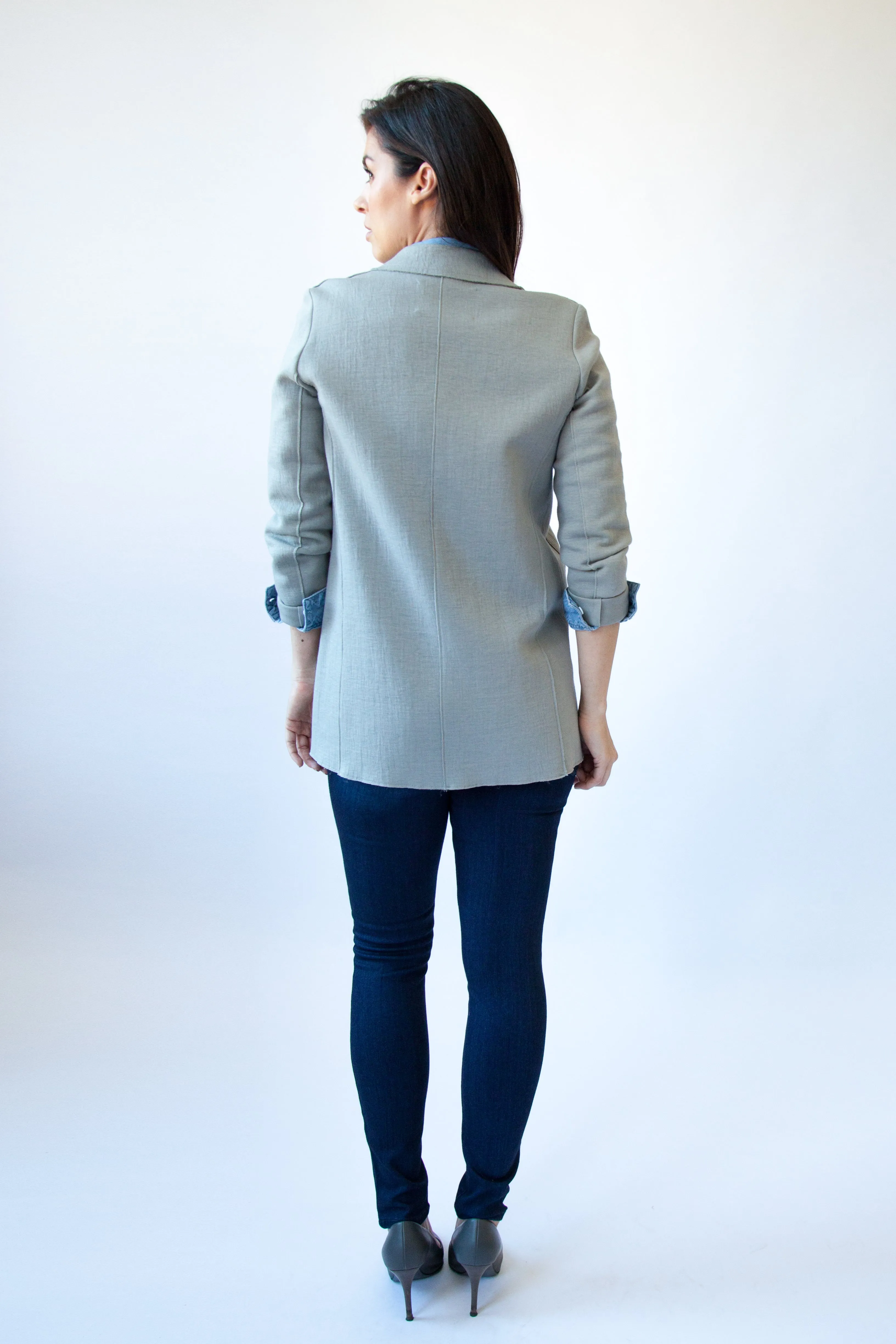 Greenwich Sweater Blazer - Neutral Grey