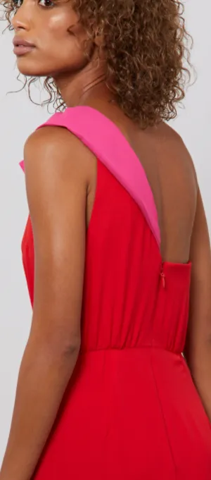 Harper One Shoulder Ruffle Gown