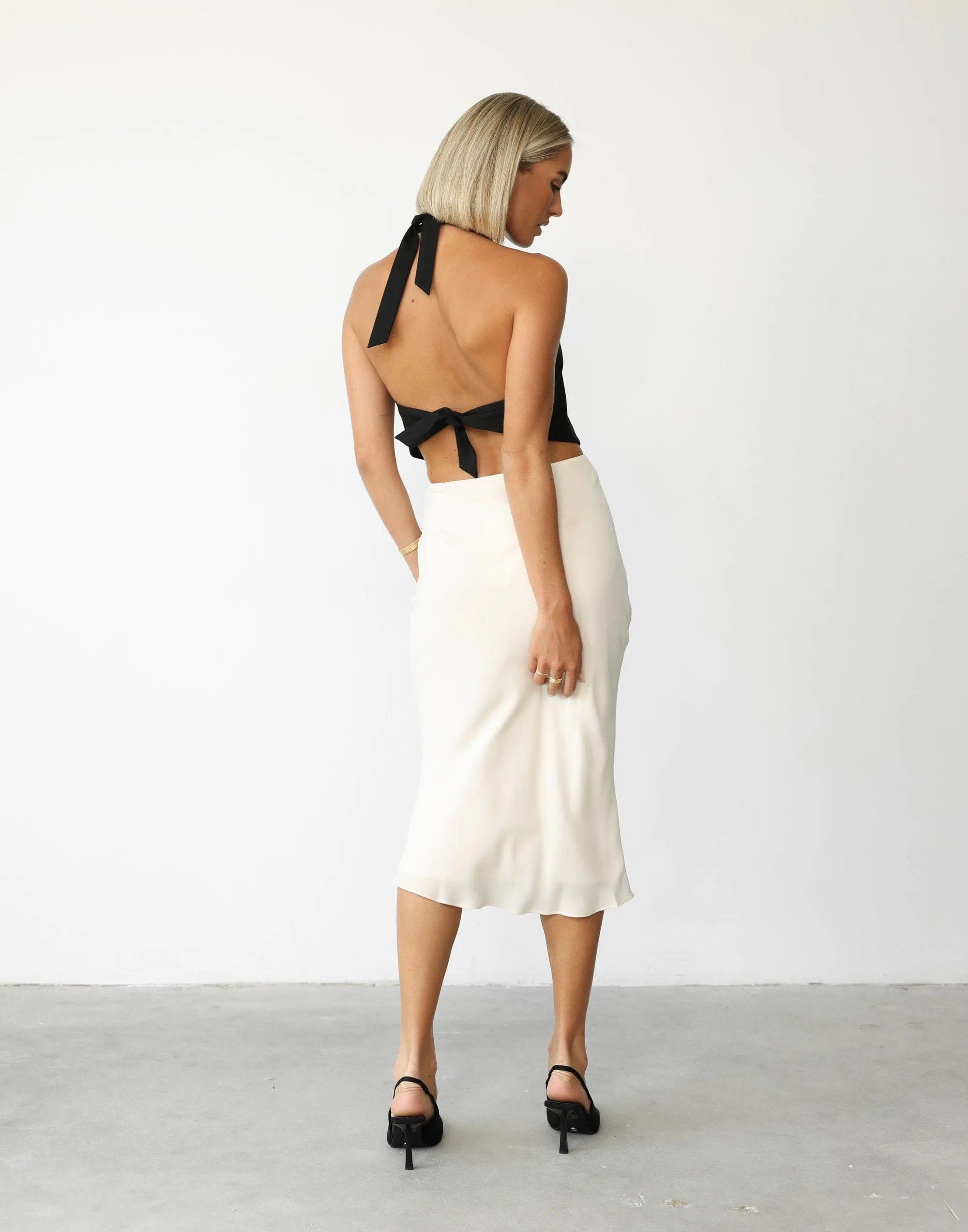 Isla Midi Skirt (Oat)