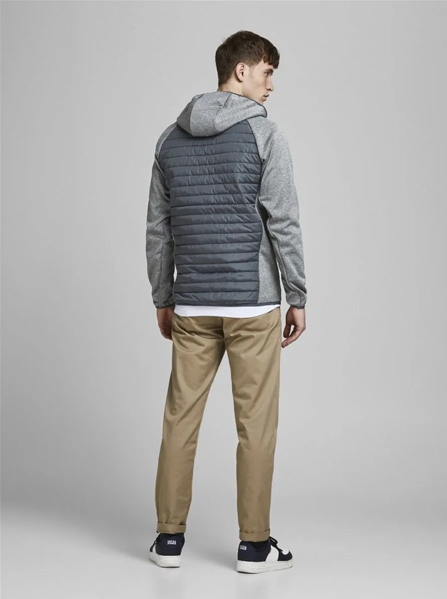 Jack & Jones Multi Quilted Hybrid Jacket Grey Melange