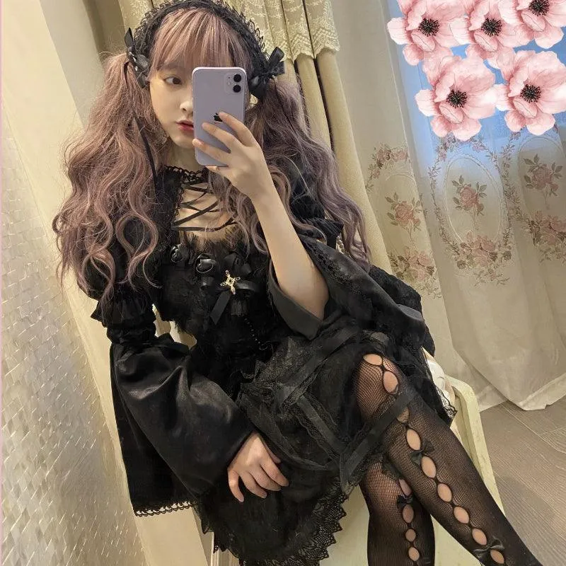 Japanese Victorian Gothic Dress Vintage Girl