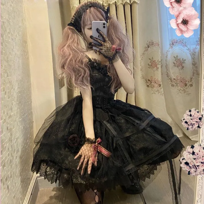 Japanese Victorian Gothic Dress Vintage Girl