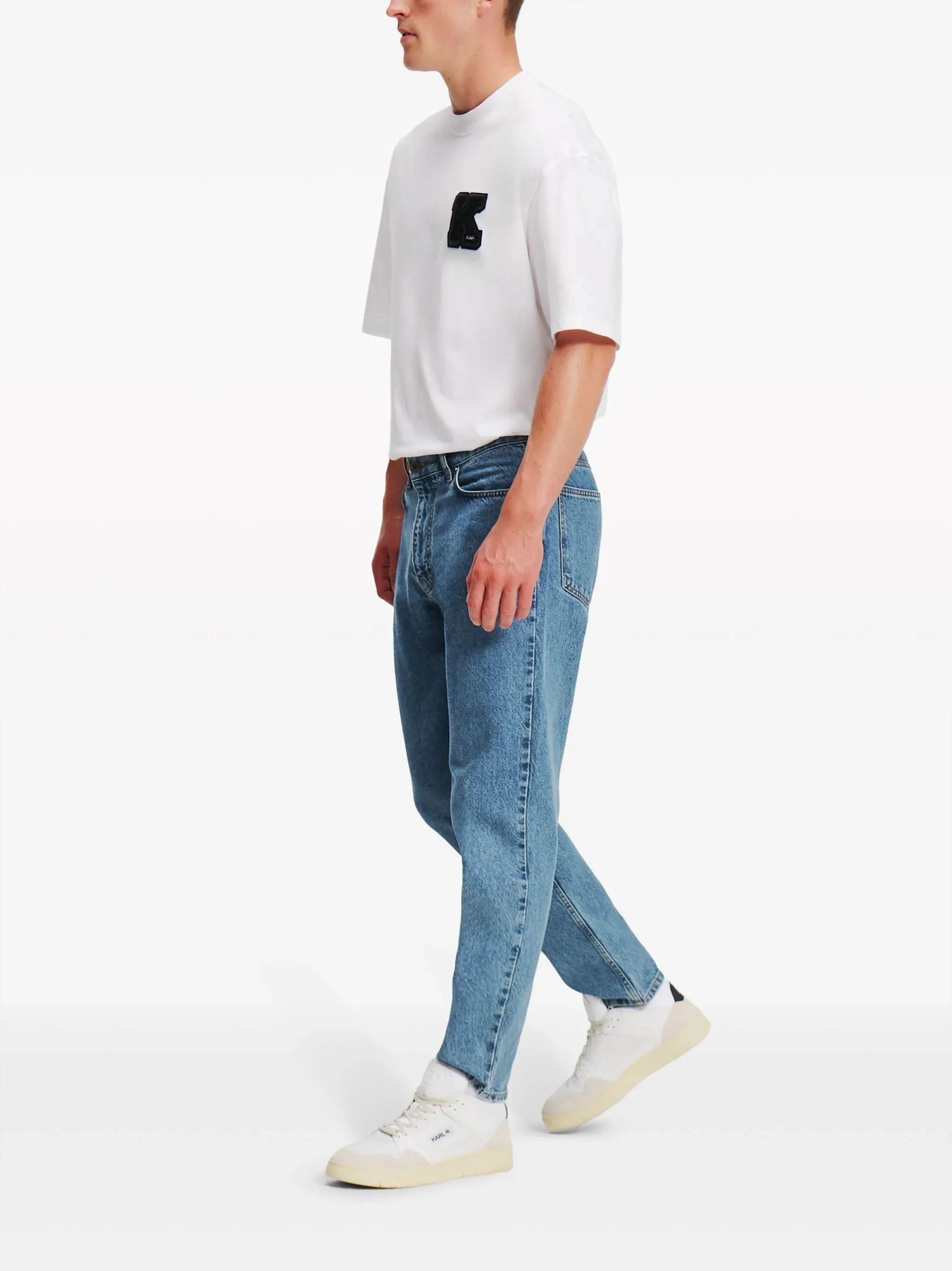 Karl Lagerfeld 240M1103 Tapered Denim Pant Mid Blue