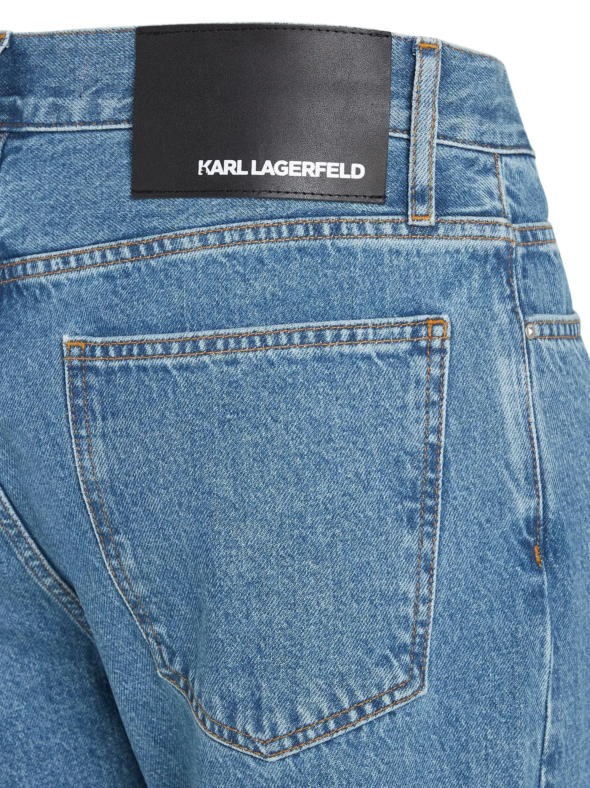 Karl Lagerfeld 240M1103 Tapered Denim Pant Mid Blue