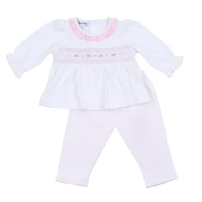 Katie and Kyle Smocked Ruffle Girl Pant Set