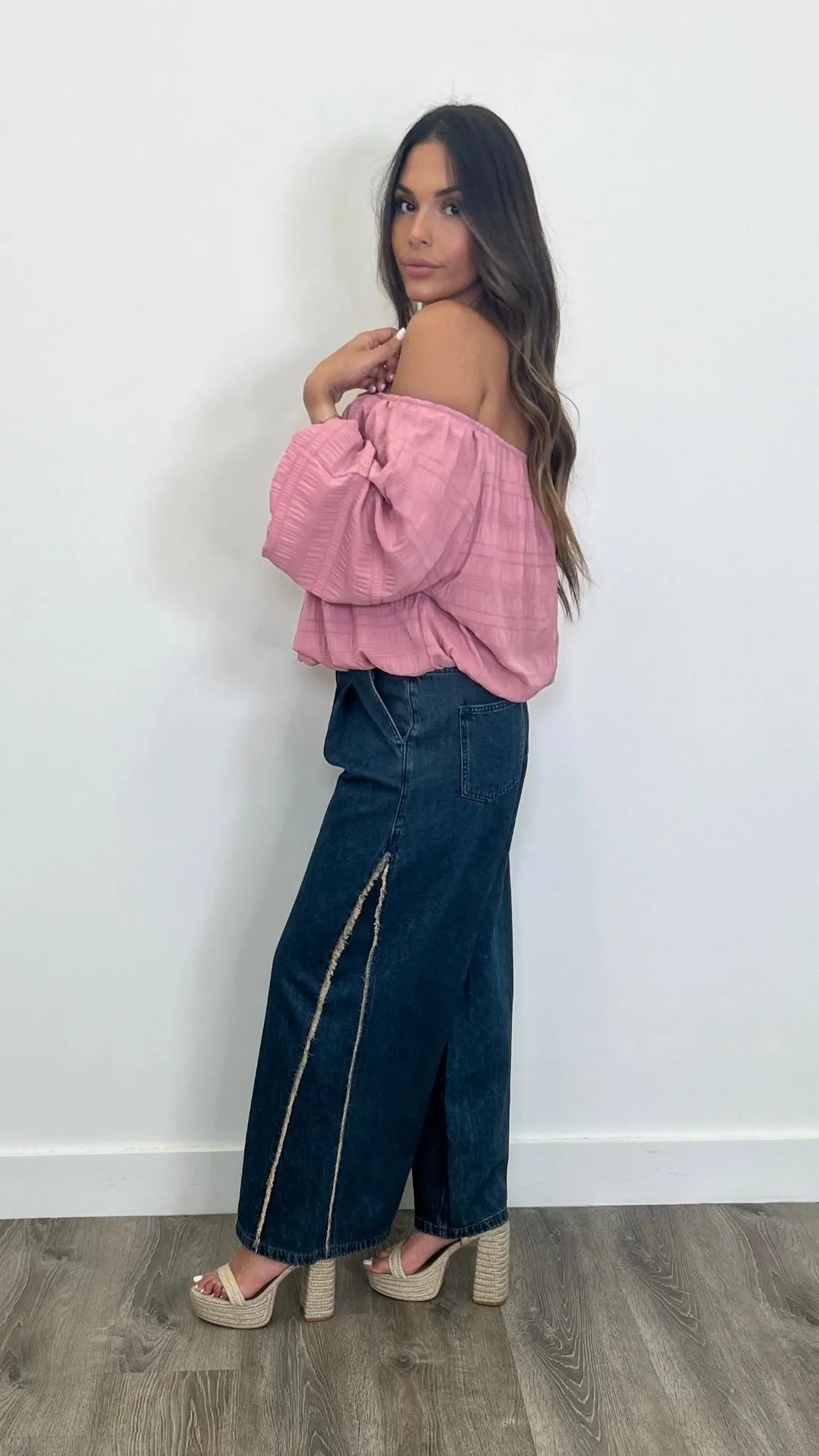 Kika Off Shoulder Pink Top